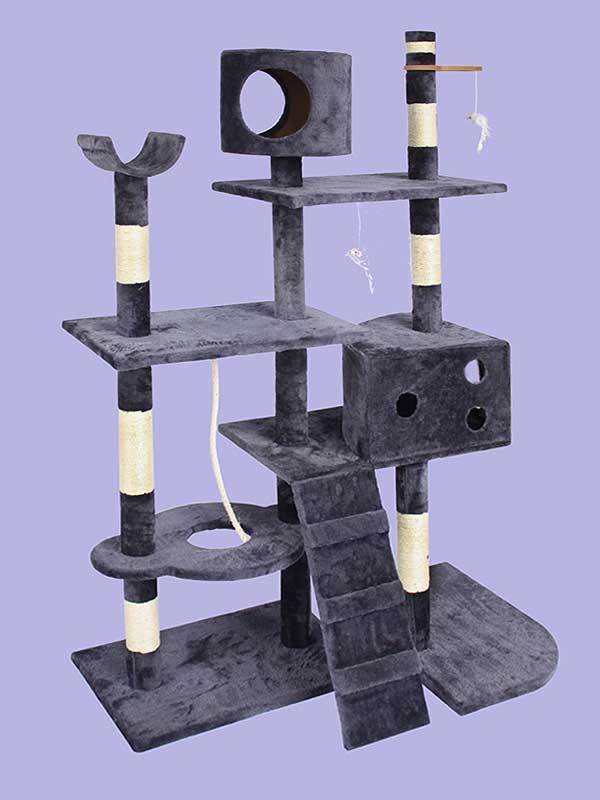 Четырехслойная фланелевая рама для кошек из сизаля, платформа для кошачьей комнаты, лестница для лазания, игрушка для мыши, кошачье дерево 06-0003 www.petproduct.com.cn