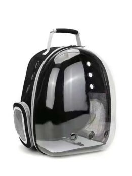 Transparent black pet cat backpack with side opening 103-45051 www.petproduct.com.cn