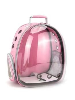 Transparent pink pet cat backpack with side opening 103-45053 www.petproduct.com.cn