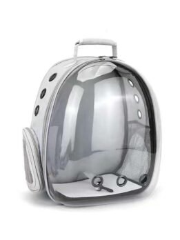 Transparent gray pet cat backpack with side opening 103-45054 www.petproduct.com.cn
