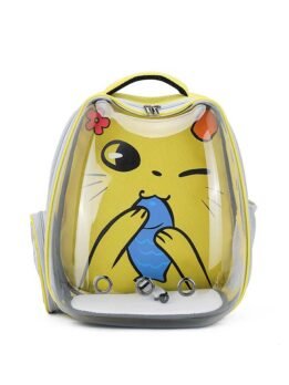 Yellow Transparent Breathable Cat Backpack Pet Bag 103-45078 www.petproduct.com.cn