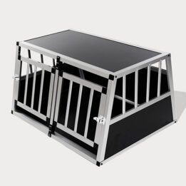 Small Double Door Dog Cage With Separate Board 65a 89cm 06-0771 Aluminum Dog Cages Dog Cage