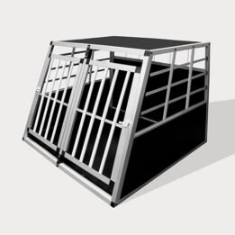 Aluminum Small Double Door Dog cage 89cm 75a 06-0772 www.petproduct.com.cn