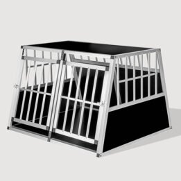 Aluminum Large Double Door Dog cage With Separate board 65a 104 06-0776 www.petproduct.com.cn