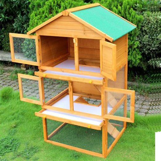 Two Layers Wooden Rabbit Cage Outdoor Pet House Large House for Rabbits Chicken Cages & Hen House pet cage