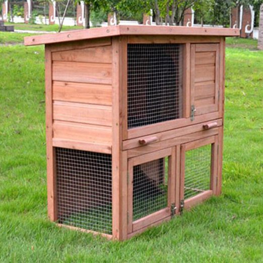 Wholesale Large Wooden Rabbit Cage Outdoor Two Layers Pet House 145x 45x 84cm 08-0027 Chicken Cages & Hen House large wooden pet house