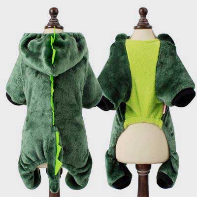 Dog Clothes Winter: Customized Green Dinosaur Dog 06-0295 Dog Clothes: Shirts, Sweaters & Jackets Apparel cat and dog clothes