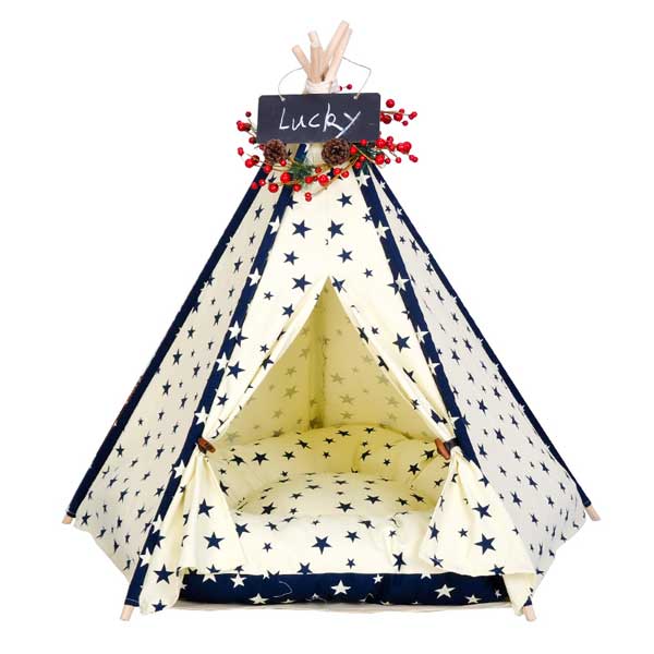 Dog Pet Tent: Pet Tent Best Selling Durable Washable Portable Stylish Canvas Bed 06-0938 Pet Tents: Pet Teepee Bed House Folding Dog Cat Tents Dog Tent outdoor pet tent