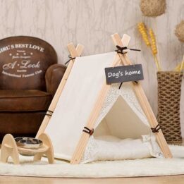 Pet Tent: White Front Lace Dog House Lace Teepee 06-0950 www.petproduct.com.cn