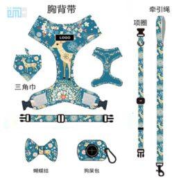 Pet harness factory new dog leash vest-style printed dog harness set small and medium-sized dog leash 109-0003 www.petproduct.com.cn