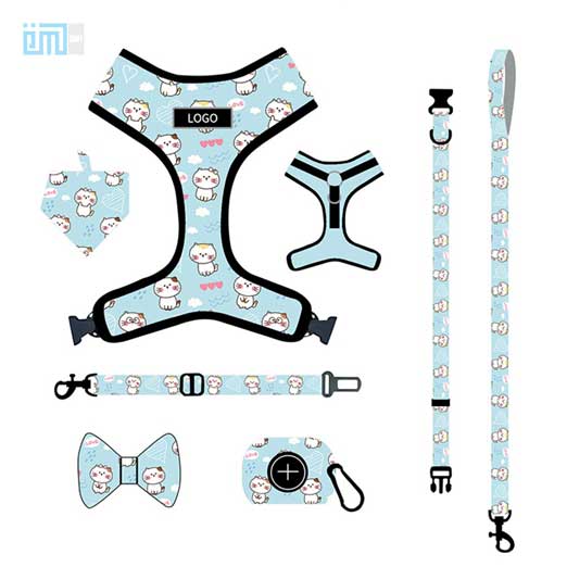 Pet harness factory new dog leash vest-style printed dog harness set small and medium-sized dog leash 109-0007 Dog Harness: Collar, Leash & Pet Harness Factory Pet harness factory new dog leash vest-style printed dog harness set small and medium-sized dog leash 109-0007