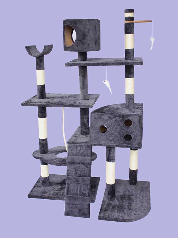 Четырехслойная фланелевая рама для кошек из сизаля, платформа для кошачьей комнаты, лестница для лазания, игрушка для мыши, кошачье дерево 06-0003 Pet Products Factory, OEM Manufacturer, Supplier, Agent www.petproduct.com.cn Four-layer sisal flannel cat climbing frame cat room platform climbing ladder mouse toy cat tree 06-0003