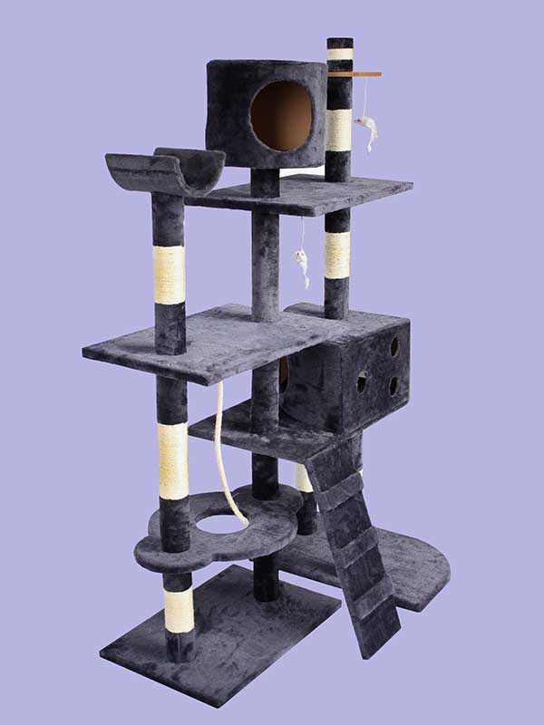 Четырехслойная фланелевая рама для кошек из сизаля, платформа для кошачьей комнаты, лестница для лазания, игрушка для мыши, кошачье дерево 06-0003 Pet Products Factory, OEM Manufacturer, Supplier, Agent www.petproduct.com.cn Four-layer sisal flannel cat climbing frame cat room platform climbing ladder mouse toy cat tree 06-0003