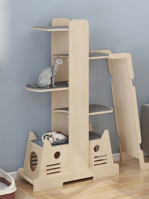 Wholesale cat climbing frame | pine wood board cat tree cat tower