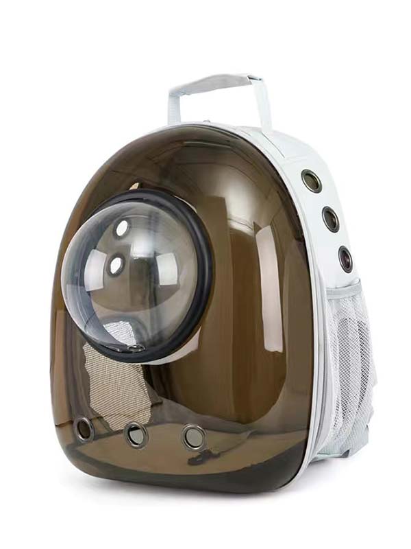 Brown hooded gray pet cat backpack 103-45037 Pet Products Factory, OEM Manufacturer, Supplier, Agent www.petproduct.com.cn Brown hooded gray pet cat backpack 103-45037