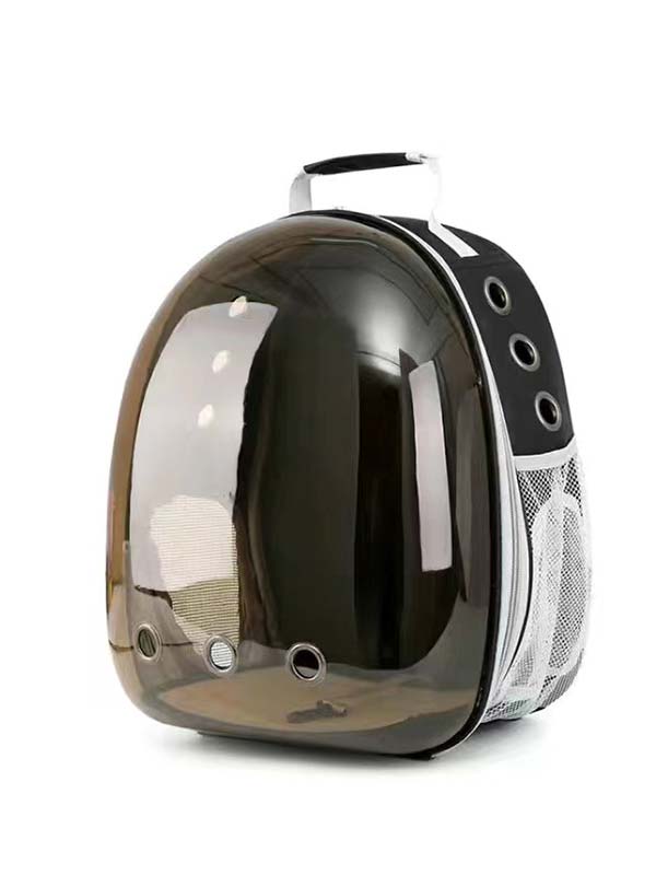 Side opening brown transparent black pet cat backpack 103-45058 Pet Products Factory, OEM Manufacturer, Supplier, Agent www.petproduct.com.cn Side opening brown transparent black pet cat backpack 103-45058