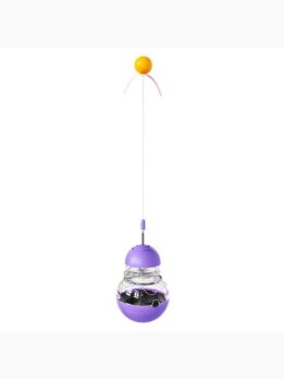 Treasure Gourd Cat Teaser Toy with Adjustable Dispenser, Light-Up Ball & Spring
