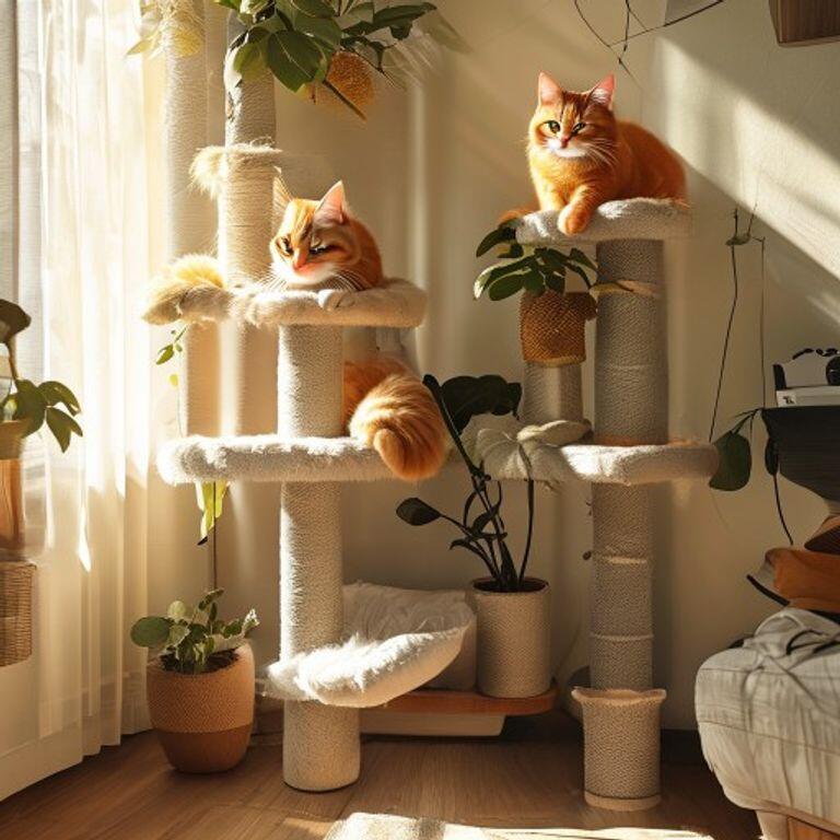 Premium Cat Tree Tower for Indoor Cats – 6-Level Cat Tower with Scratching Posts